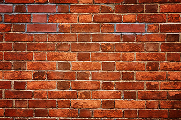 Image showing old red brick wall texture