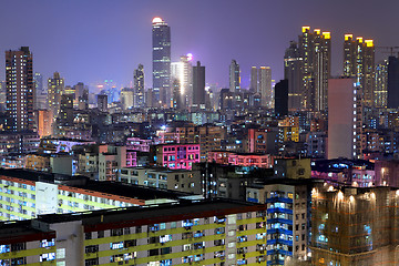 Image showing apartment building in Hong Kong at night