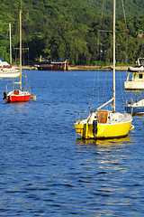 Image showing Yachts in bay