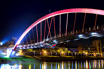 Image showing bridge at night in Taiwan