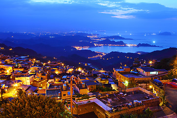 Image showing jiu fen village at night, in Taiwan