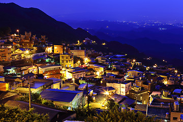 Image showing jiu fen village at night, in Taiwan