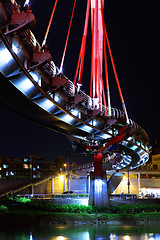 Image showing bridge at night in Taiwan