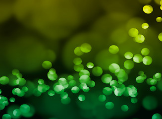 Image showing Green bokeh light background