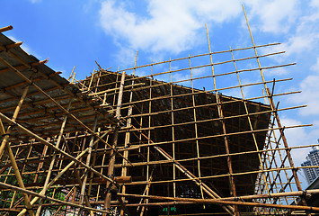 Image showing bamboo scaffolding