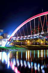 Image showing bridge at night in Taiwan