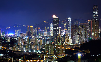 Image showing downtown in Hong Kong at night