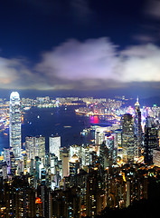 Image showing Hong Kong downtown at night