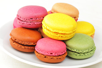 Image showing colorful French macaroons