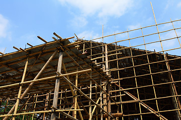 Image showing bamboo scaffolding