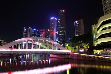 Image showing Singapore city skyline at night