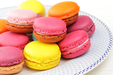 Image showing colorful French macaroons