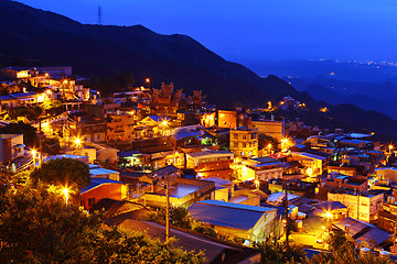 Image showing chiu fen village at night, in Taiwan