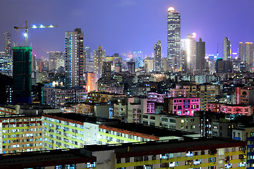 Image showing downtown in Hong Kong at night