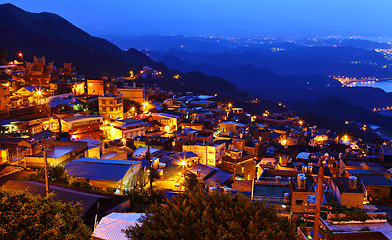 Image showing chiu fen village at night, in Taiwan