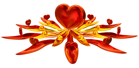 Image showing flower from hearts and leaves