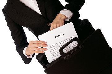 Image showing Suitcase with contracts