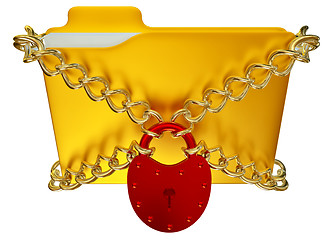 Image showing in golden folder with red hinged lock