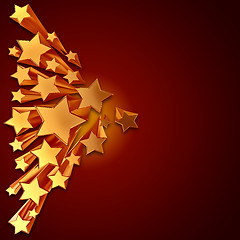 Image showing moving golden stars on brown background