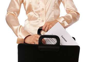 Image showing Suitcase with contracts