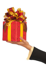 Image showing gift with yellow bow