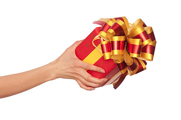 Image showing gift with yellow bow