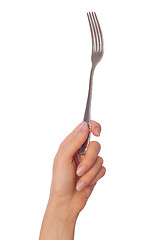 Image showing woman holding a fork