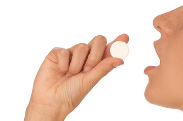 Image showing taking pill