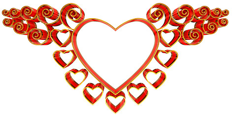 Image showing beautiful twisted frame with hearts and curls