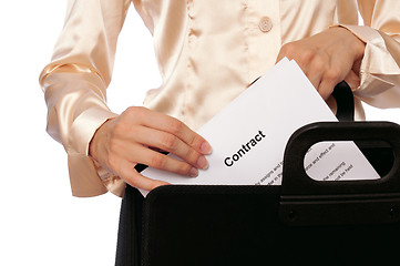 Image showing Suitcase with contracts