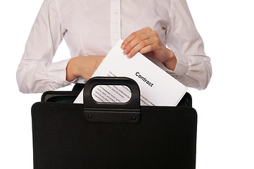 Image showing Suitcase with contracts