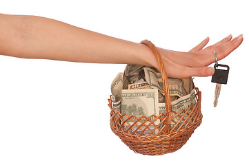 Image showing basket with money