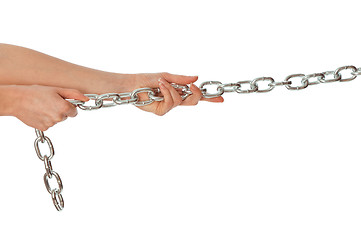 Image showing a long heavy metal chain