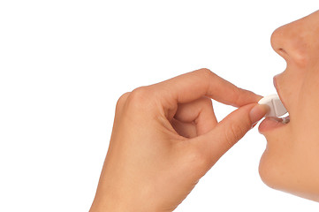 Image showing taking pill