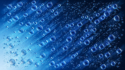 Image showing blue motion water drops in the rain