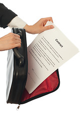 Image showing Suitcase with contracts