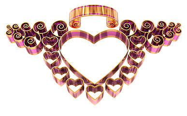 Image showing beautiful twisted frame with hearts and curls