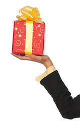 Image showing gift with yellow bow