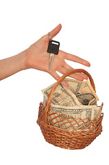 Image showing basket with money