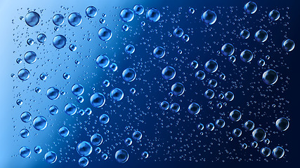 Image showing motion blue water drops in the rain