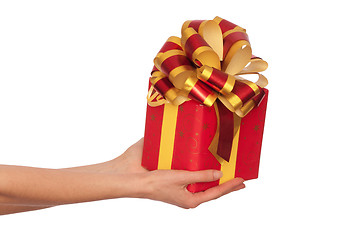 Image showing gift with yellow bow