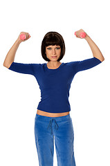 Image showing exercises using dumbbells