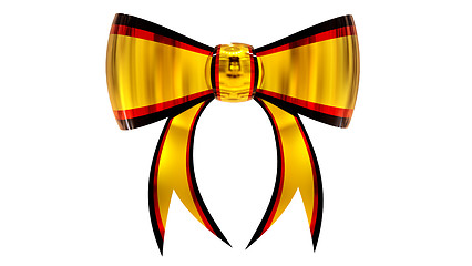 Image showing yellow with red plastic gift bow