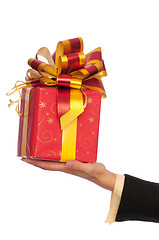 Image showing gift with yellow bow