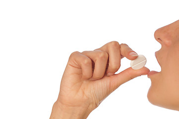 Image showing taking pill