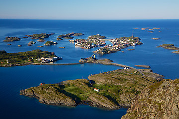 Image showing Picturesque town on Lofoten