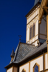 Image showing Detail of wooden cathedral