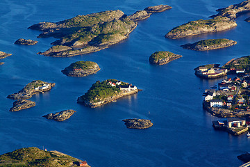 Image showing Town on little islands