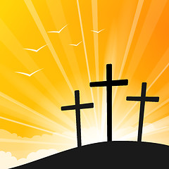 Image showing Easter style Three Crosses