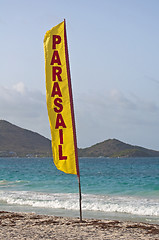 Image showing Parasail beach flag.